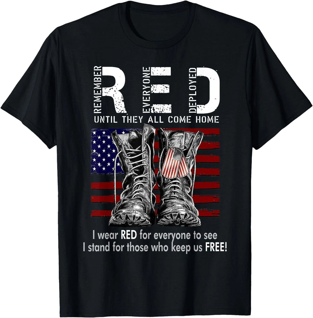 R.E.D Friday Military Remember Everyone Deployed Unisex-Adults US Flag T-Shirt Unisex T-shirt, Sweatshirt, Hoodie, Long Sleeve Tee - T-Shirt, Sweatshirt, Hoodie