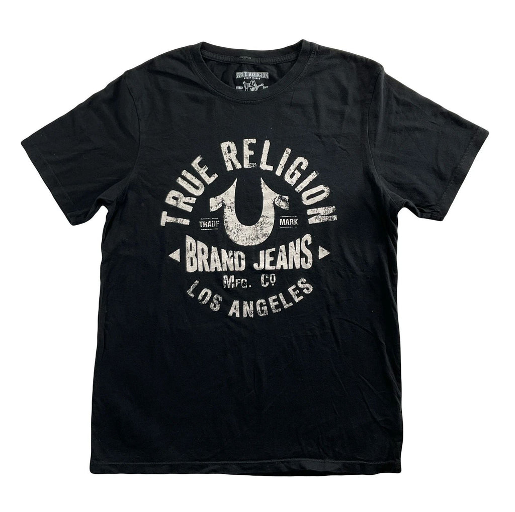 True Religion Jeans T-Shirt Logo Tee Crew V-Neck Buddha Horseshoe Graphic Defect Unisex T-shirt, Sweatshirt, Hoodie, Long Sleeve Tee - T-Shirt, Sweatshirt, Hoodie
