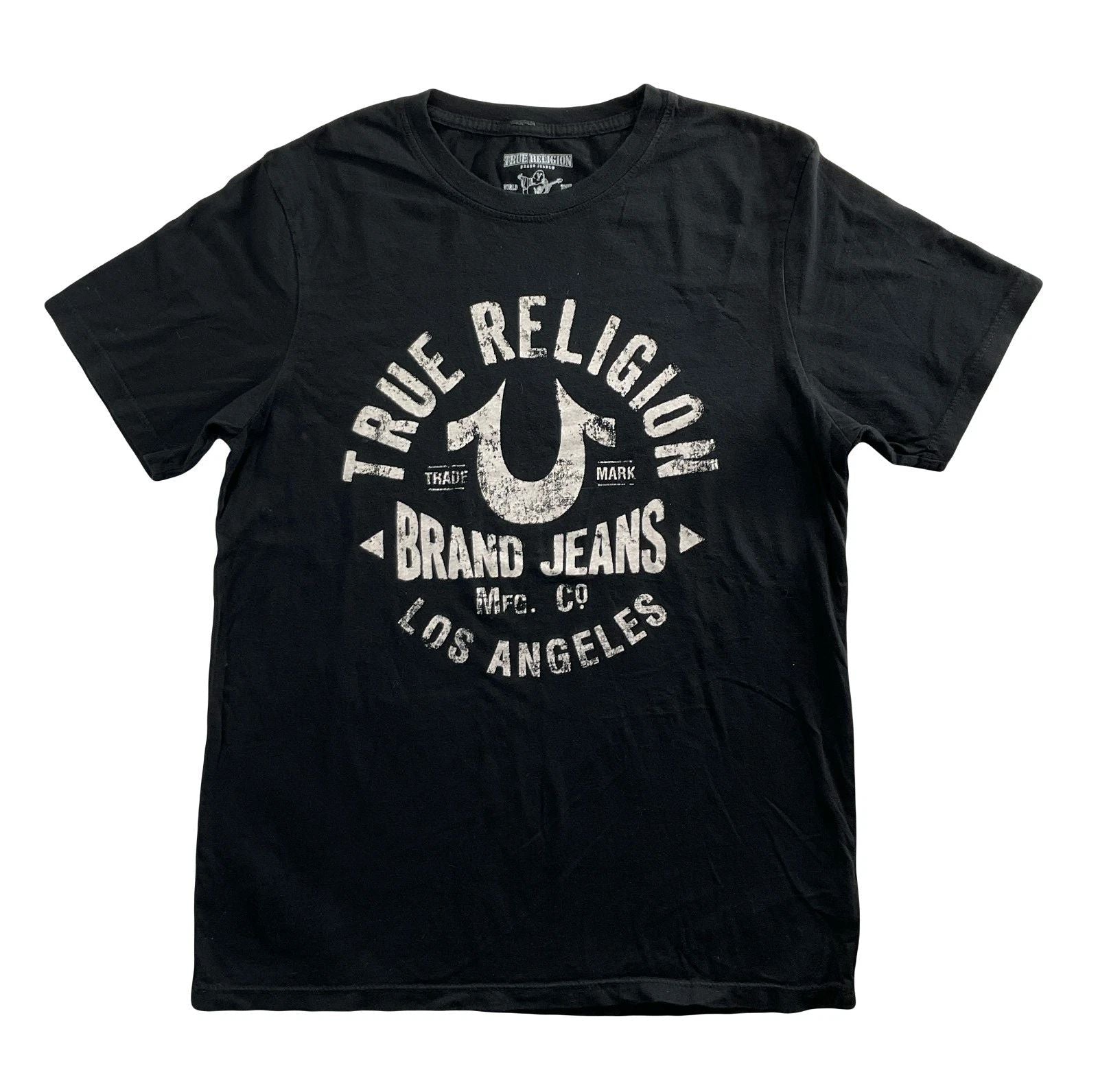 True Religion Jeans T-Shirt Logo Tee Crew V-Neck Buddha Horseshoe Graphic Defect Unisex T-shirt, Sweatshirt, Hoodie, Long Sleeve Tee - T-Shirt, Sweatshirt, Hoodie
