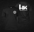 Heckler & Koch HK Logo Symbol Guns Firearms -  custom front and back t-shirt tee Unisex T-shirt, Sweatshirt, Hoodie, Long Sleeve Tee - T-Shirt, Sweatshirt, Hoodie