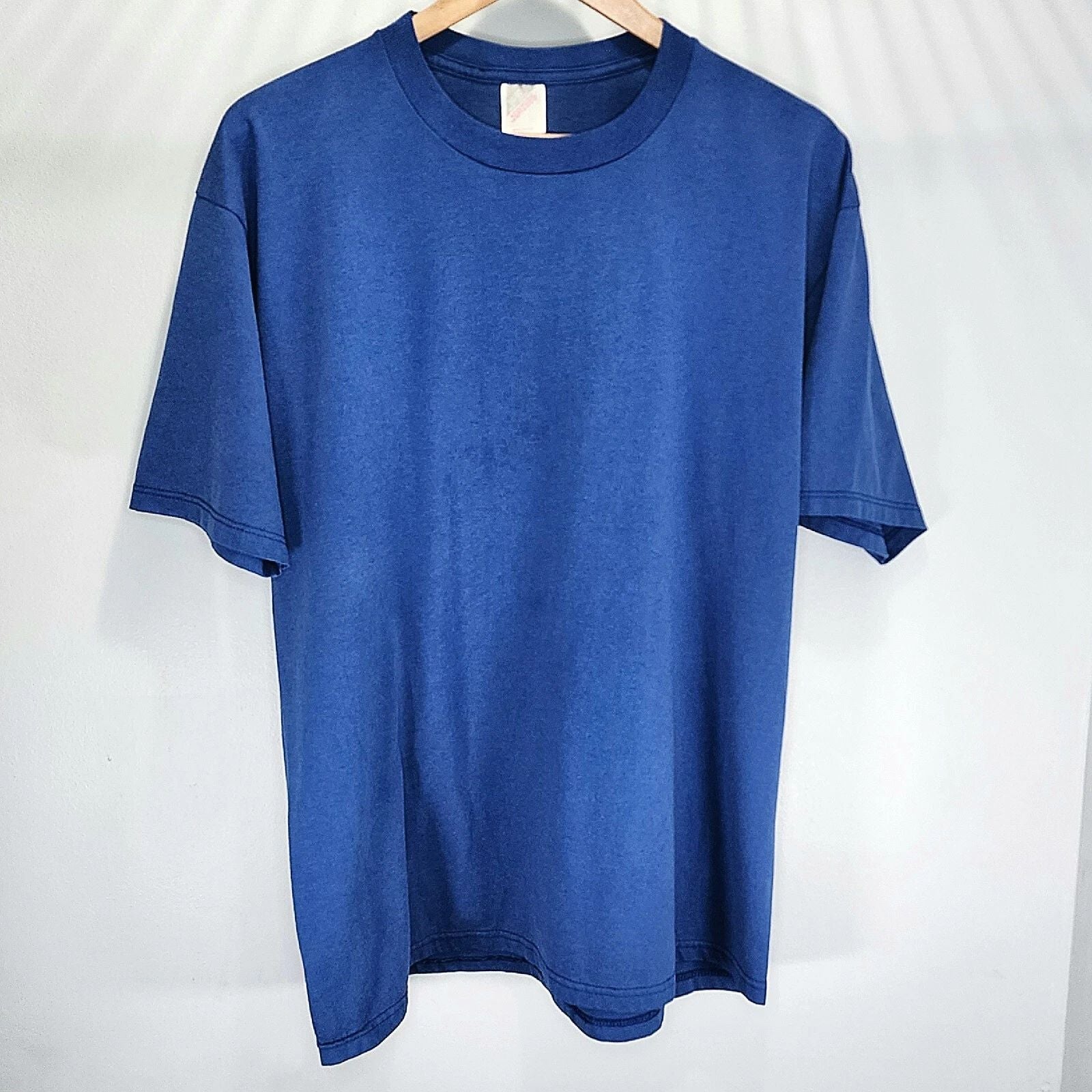 Jerzees Vintage 50/50 Cotton USA Made Plain Shirt Blue Blank 90s Retro Size XL Unisex T-shirt, Sweatshirt, Hoodie, Long Sleeve Tee - T-Shirt, Sweatshirt, Hoodie