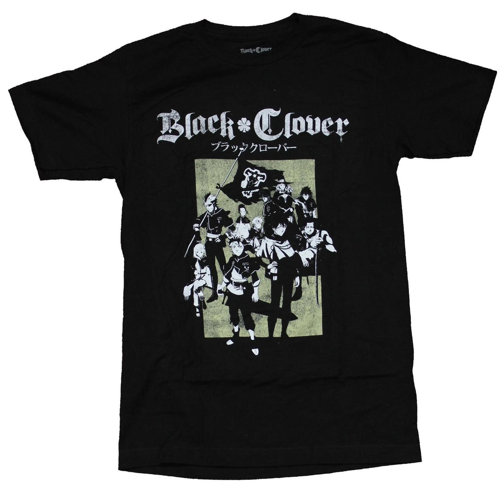 Black Clover Adult New T-Shirt - Distressed Standing Group Boxed Under Name Unisex T-shirt, Sweatshirt, Hoodie, Long Sleeve Tee - T-Shirt, Sweatshirt, Hoodie