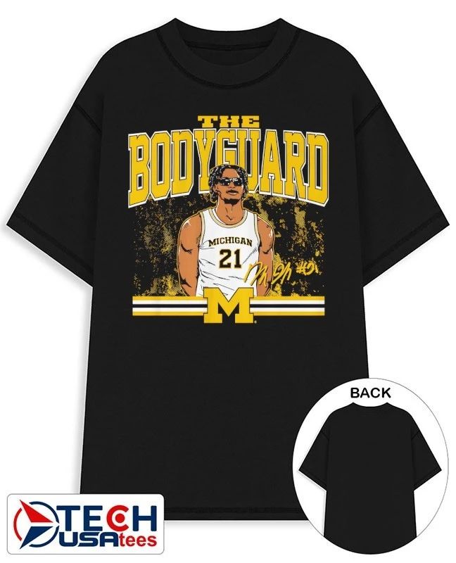 Michigan Wolverines Basketball Morez Johnson Jr. The Bodyguard signature shirt Unisex T-shirt, Sweatshirt, Hoodie, Long Sleeve Tee - T-Shirt, Sweatshirt, Hoodie