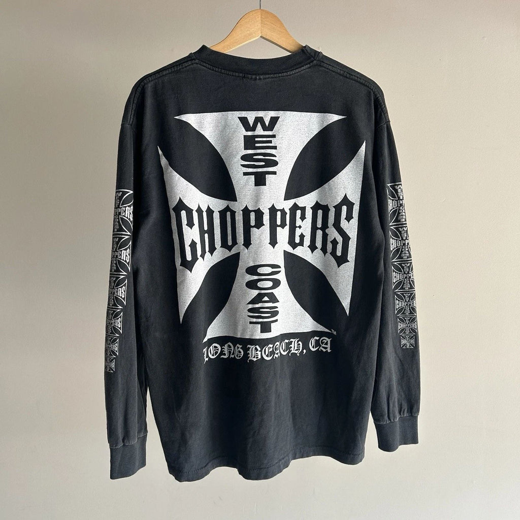 Vintage BOOT West Coast Choppers White Jesse Who T Shirt XL Longsleeve Black Unisex T-shirt, Sweatshirt, Hoodie, Long Sleeve Tee - T-Shirt, Sweatshirt, Hoodie