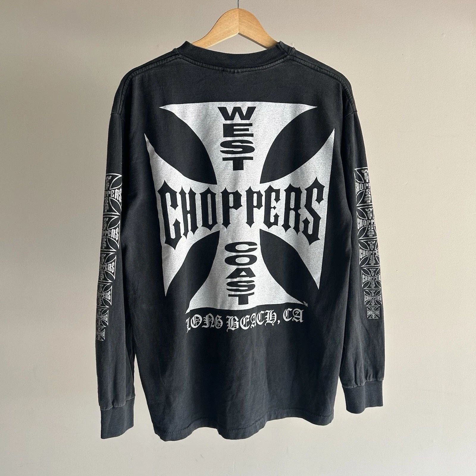 Vintage BOOT West Coast Choppers White Jesse Who T Shirt XL Longsleeve Black Unisex T-shirt, Sweatshirt, Hoodie, Long Sleeve Tee - T-Shirt, Sweatshirt, Hoodie