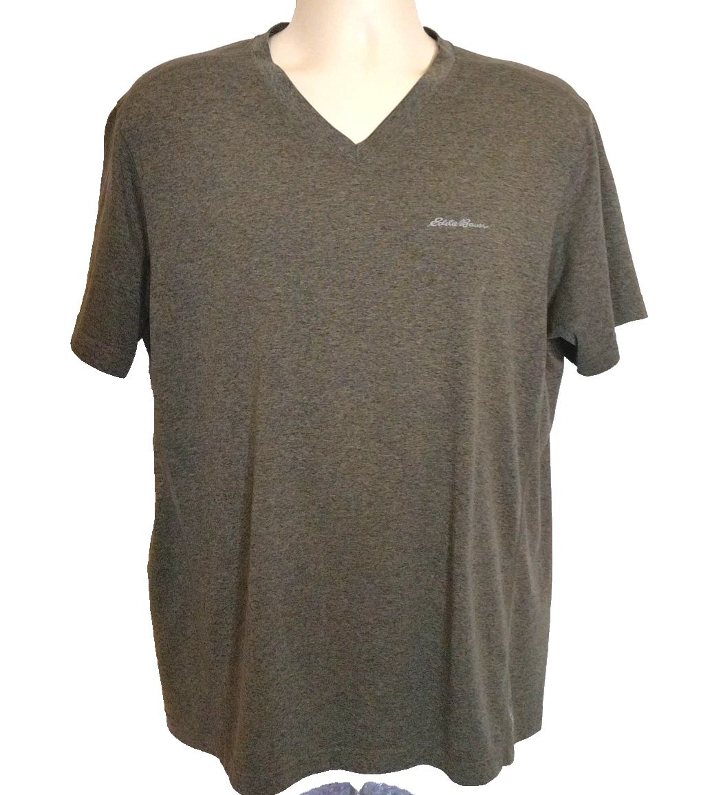 Eddie Bauer Men's Brown Freedry V-Neck Pullover T-Shirt size Large Unisex T-shirt, Sweatshirt, Hoodie, Long Sleeve Tee - T-Shirt, Sweatshirt, Hoodie