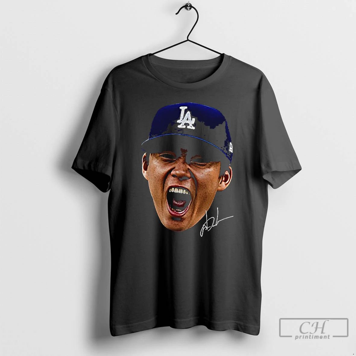 Classic Yoshinobu Yamamoto Big Face Fan Inspired Los Angeles Dodgers Meme Signature T Shirts - T-Shirt, Sweatshirt, Hoodie