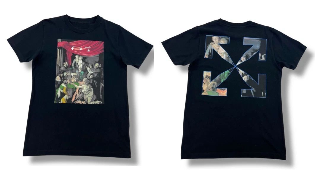 Off White Reprint Black Tee Caravaggio Painting Art Graphic Streetwear Shirt Unisex T-shirt, Sweatshirt, Hoodie, Long Sleeve Tee - T-Shirt, Sweatshirt, Hoodie