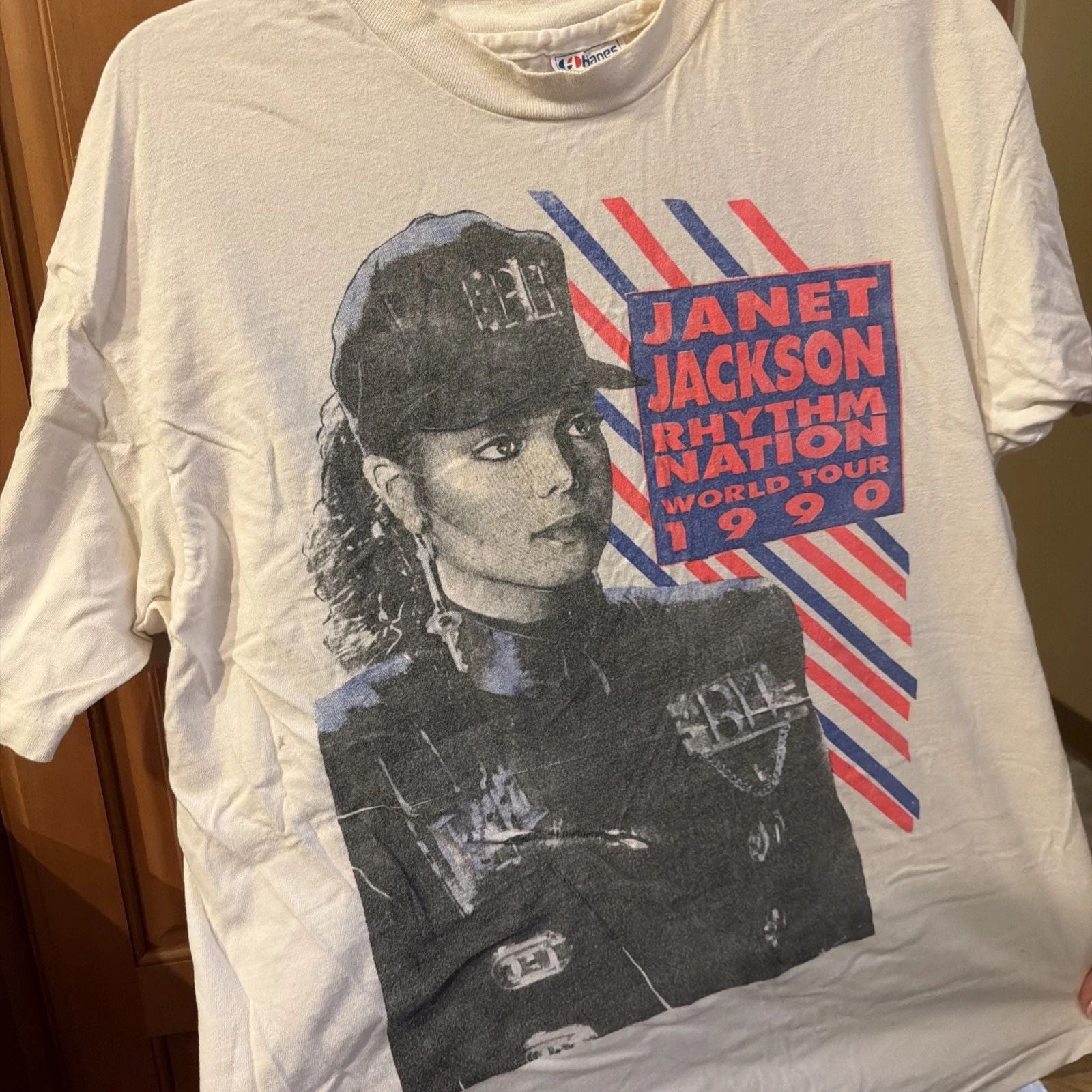 True Vintage Janet Jackson Rhythm Nation 90s North America Tour T Shirt L XL Unisex T-shirt, Sweatshirt, Hoodie, Long Sleeve Tee - T-Shirt, Sweatshirt, Hoodie