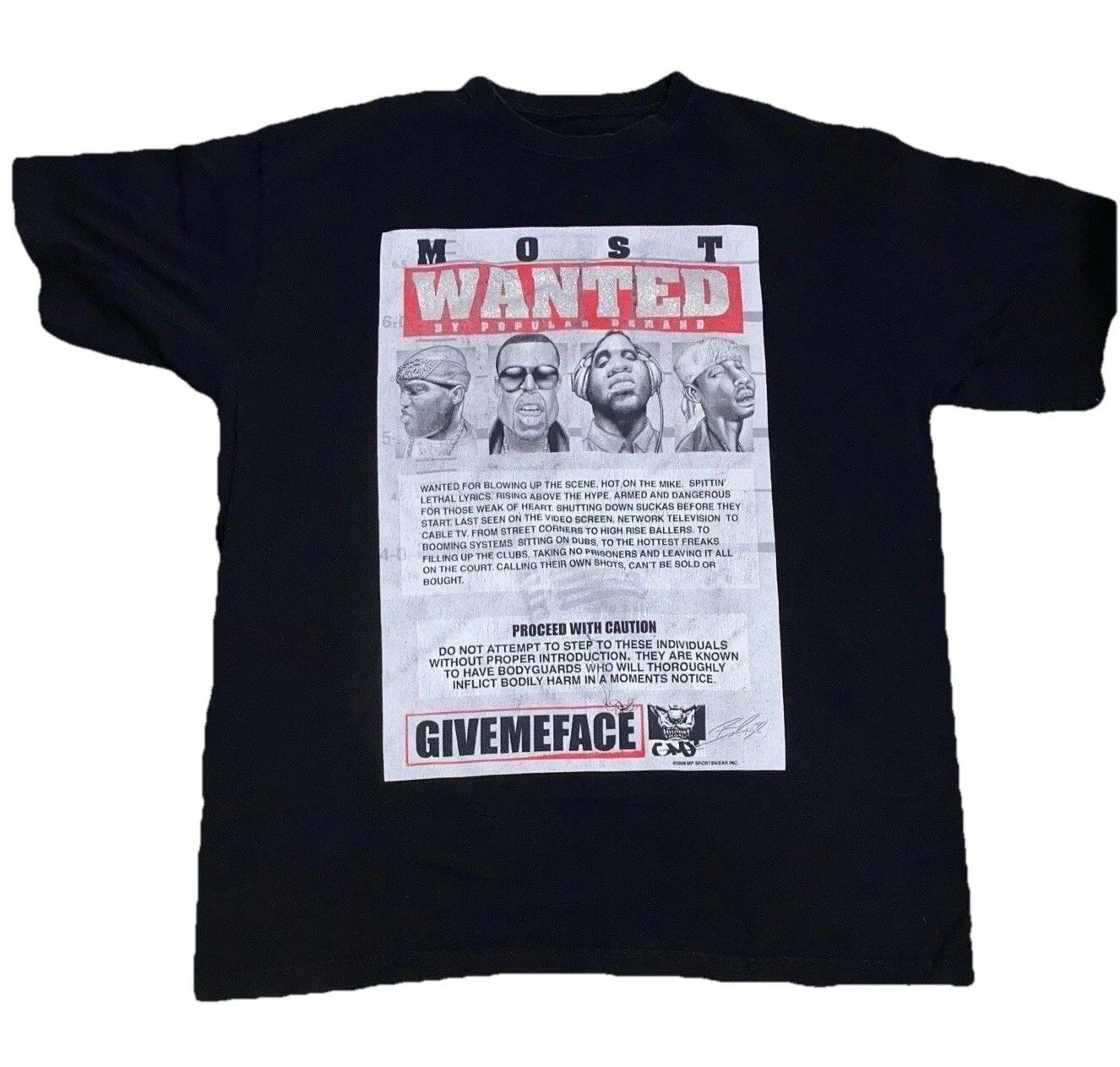 Y2K GiveMeFace Most Wanted Rappers T Shirt Hip Hop Streetwear 2XL Oversized Unisex T-shirt, Sweatshirt, Hoodie, Long Sleeve Tee - T-Shirt, Sweatshirt, Hoodie