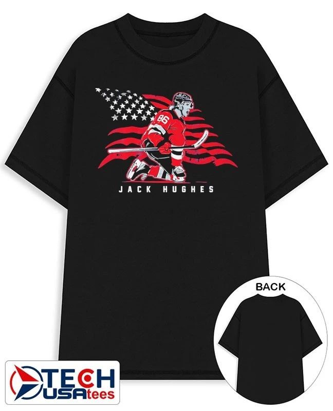 Jack Hughes Team USA stars and stripes superstar pose shirt Unisex T-shirt, Sweatshirt, Hoodie, Long Sleeve Tee - T-Shirt, Sweatshirt, Hoodie