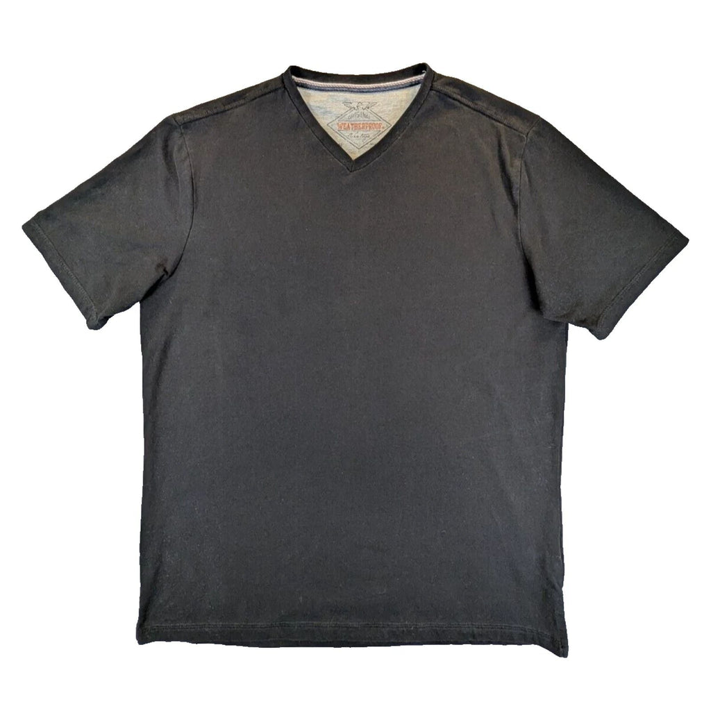 Weatherproof Vintage T-Shirt Mens Medium Short Sleeve Black V-Neck Casual Unisex T-shirt, Sweatshirt, Hoodie, Long Sleeve Tee - T-Shirt, Sweatshirt, Hoodie