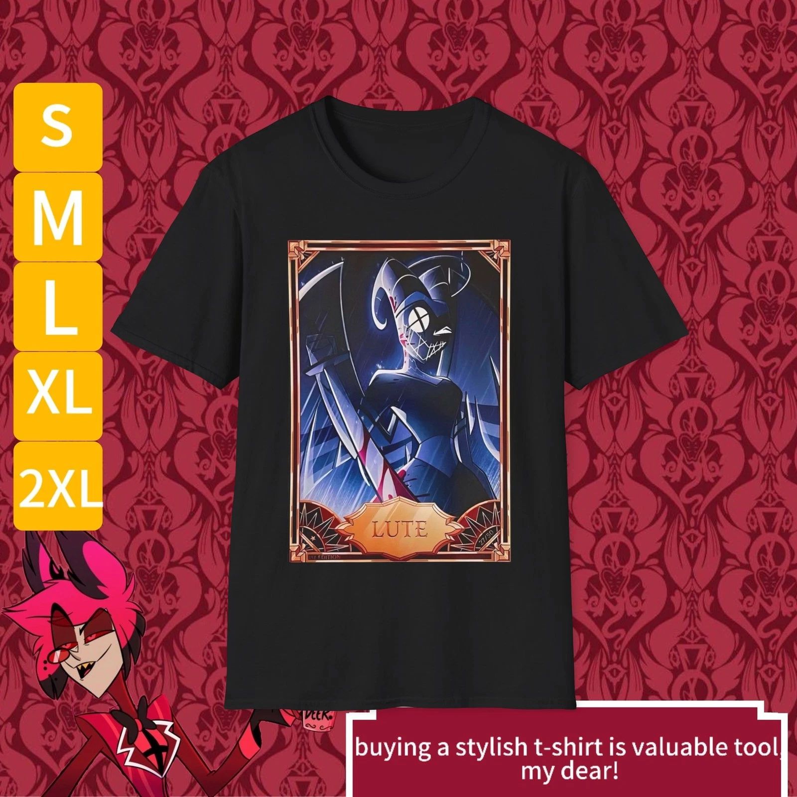 Hazbin Hotel Lute Adam Vaggie Angels Unisex Softstyle T-Shirt Unisex T-shirt, Sweatshirt, Hoodie, Long Sleeve Tee - T-Shirt, Sweatshirt, Hoodie