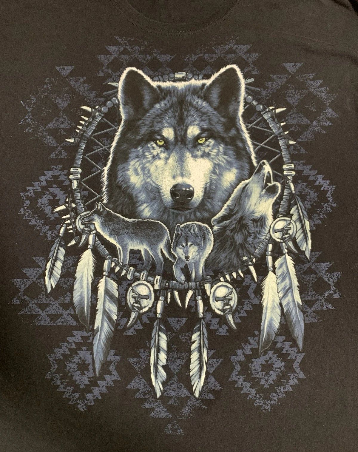 Fruit Of The Loom Mens Wolf Graphic T Shirt 2XL Black Dreamcatcher South Western Unisex T-shirt, Sweatshirt, Hoodie, Long Sleeve Tee - T-Shirt, Sweatshirt, Hoodie