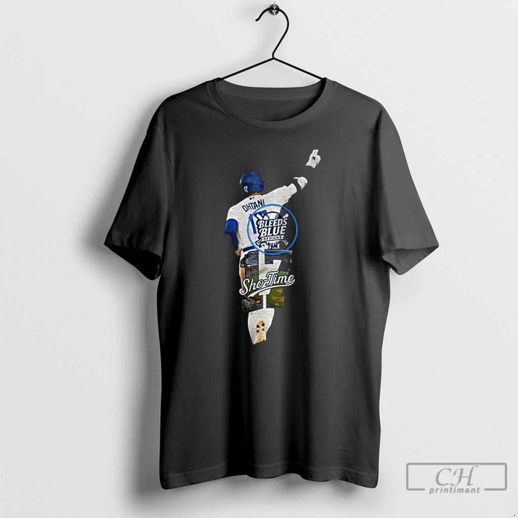 Classic Dodgers Shohei Ohtani Sho Time Bleeds Blue T Shirts Unisex T-shirt, Sweatshirt, Hoodie, Long Sleeve Tee - T-Shirt, Sweatshirt, Hoodie