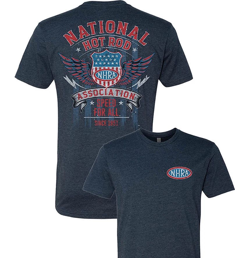 NHRA "VINTAGE SHIELD" LOGO BLACK TEE  OFFICIAL LICENCED PRODUCT *FREE SHIPPING * Unisex T-shirt, Sweatshirt, Hoodie, Long Sleeve Tee - T-Shirt, Sweatshirt, Hoodie