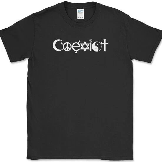 Coexist T-Shirt Funny Peace Love Get Along Religious All Religions Tee reprint ! Unisex T-shirt, Sweatshirt, Hoodie, Long Sleeve Tee - T-Shirt, Sweatshirt, Hoodie