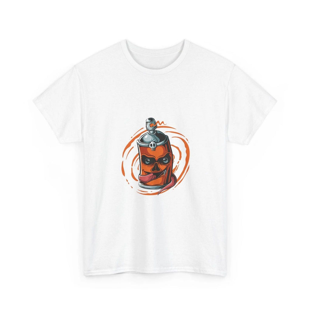 Spray Can Skull T-Shirt | Street Art Skull Tee, Cool Orange Spray Can, Fashion Unisex T-shirt, Sweatshirt, Hoodie, Long Sleeve Tee - T-Shirt, Sweatshirt, Hoodie