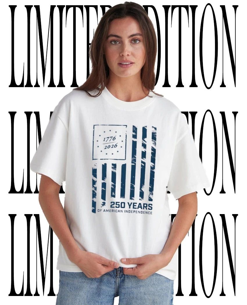 250 years of America Independence 1776-2026 flag shirt Unisex T-shirt, Sweatshirt, Hoodie, Long Sleeve Tee - T-Shirt, Sweatshirt, Hoodie