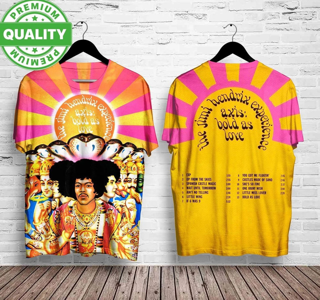 The Jimi Hendrix Experience Axis Bold As Love 3D AOP Shirt Unisex S-5XL 1S0173 Unisex T-shirt, Sweatshirt, Hoodie, Long Sleeve Tee - T-Shirt, Sweatshirt, Hoodie
