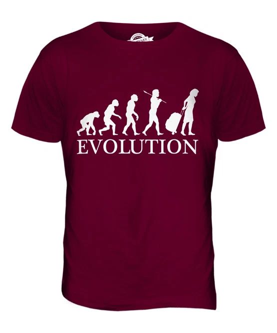 TRAVELLER EVOLUTION MENS T-SHIRT TEE TOP GIFT SUITCASE TRAVEL Unisex T-shirt, Sweatshirt, Hoodie, Long Sleeve Tee - T-Shirt, Sweatshirt, Hoodie