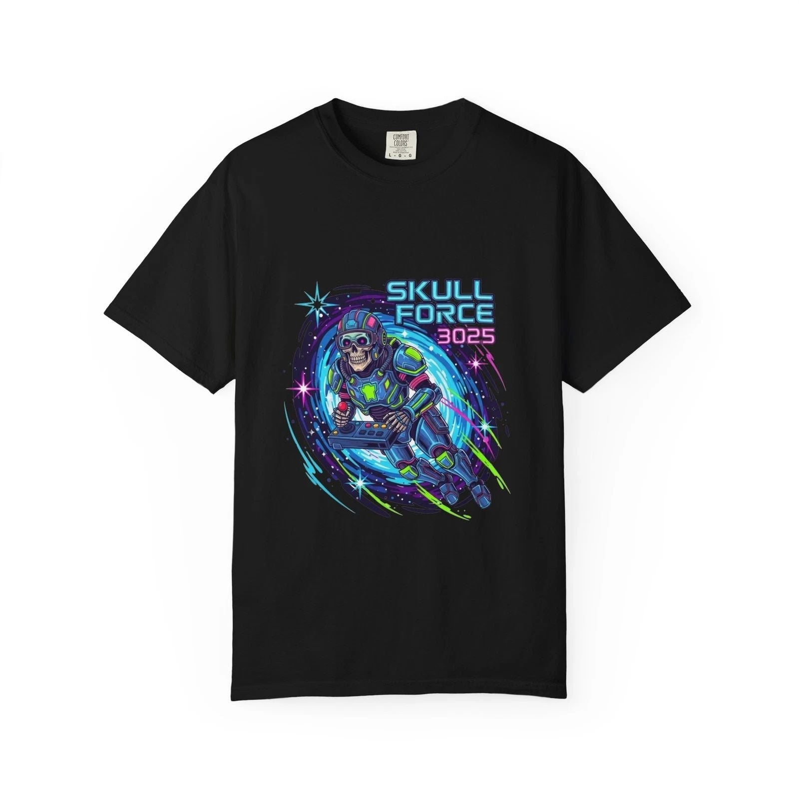 Skull Force 3025 Astronaut Skull T-Shirt Retro sci-fi Space Graphic Tee Unisex T-shirt, Sweatshirt, Hoodie, Long Sleeve Tee - T-Shirt, Sweatshirt, Hoodie