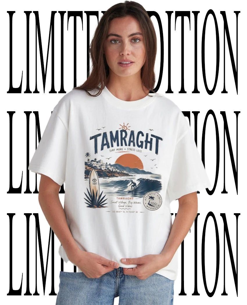 Tamraght surf more stress less shirt Unisex T-shirt, Sweatshirt, Hoodie, Long Sleeve Tee - T-Shirt, Sweatshirt, Hoodie