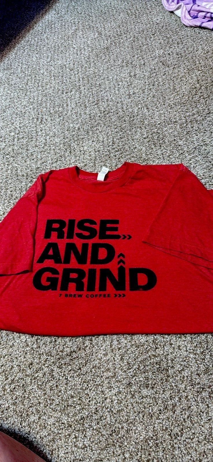 Seven brew Rise and Grind Coffee Graphic Red Cotton  T-Shirt Size L Unisex T-shirt, Sweatshirt, Hoodie, Long Sleeve Tee - T-Shirt, Sweatshirt, Hoodie