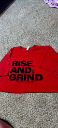 Seven brew Rise and Grind Coffee Graphic Red Cotton  T-Shirt Size L Unisex T-shirt, Sweatshirt, Hoodie, Long Sleeve Tee - T-Shirt, Sweatshirt, Hoodie