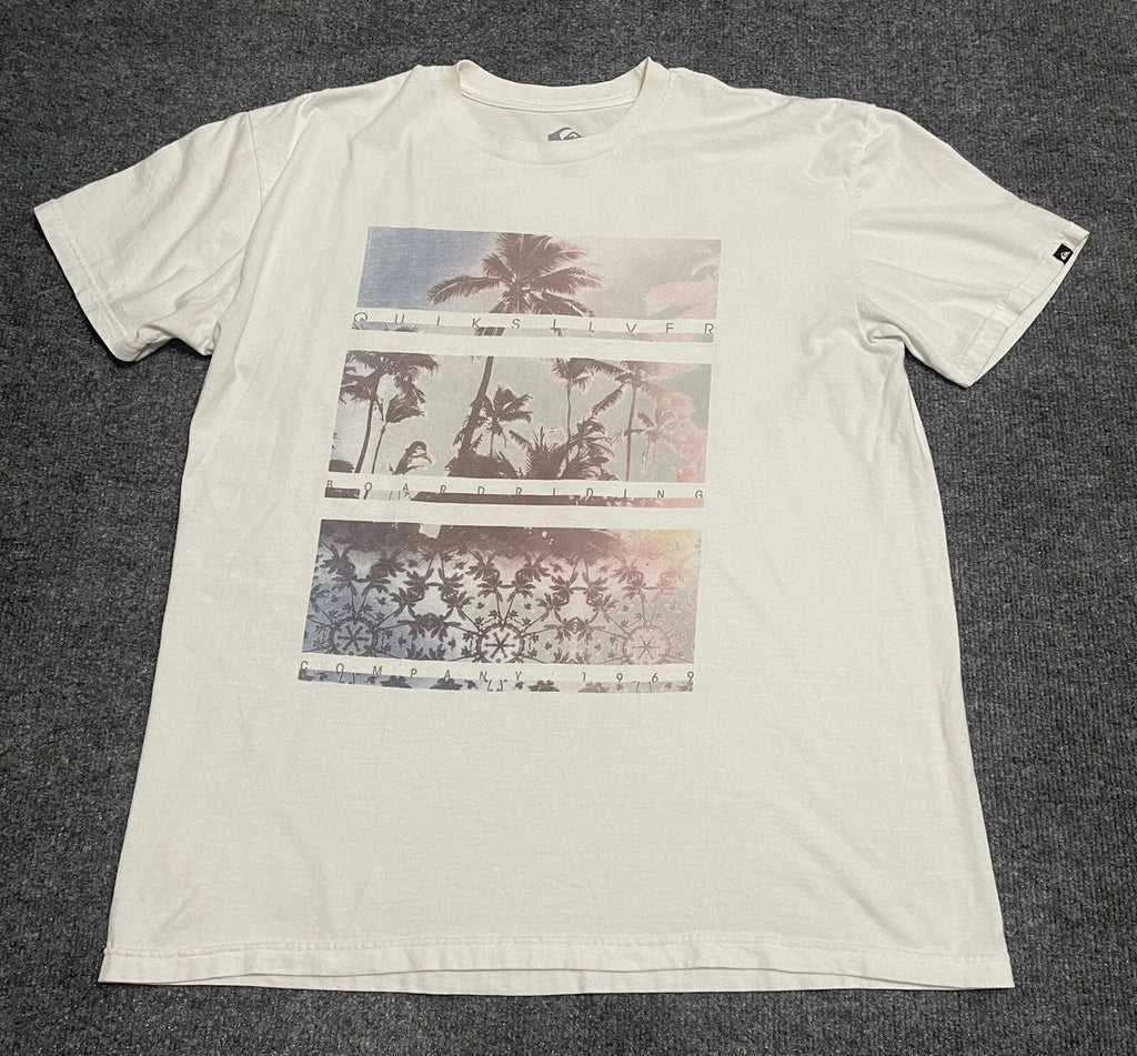 Quiksilver Adult Mens XL T-Shirt Tee Spell Out Print Front Surf Surfing * Unisex T-shirt, Sweatshirt, Hoodie, Long Sleeve Tee - T-Shirt, Sweatshirt, Hoodie