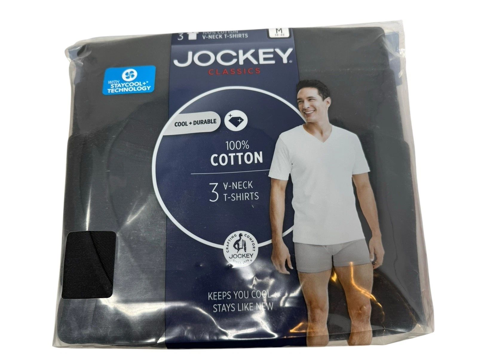 Jockey Men's T-Shirts Cotton V-Neck T-Shirt - 3 Pack, Black, Medium Unisex T-shirt, Sweatshirt, Hoodie, Long Sleeve Tee - T-Shirt, Sweatshirt, Hoodie