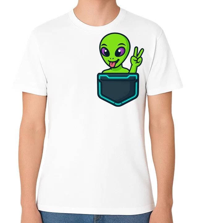 Cute Alien Pocket T-Shirt Funny UFO Sci-Fi Graphic Tee Unisex Gift Unisex T-shirt, Sweatshirt, Hoodie, Long Sleeve Tee - T-Shirt, Sweatshirt, Hoodie