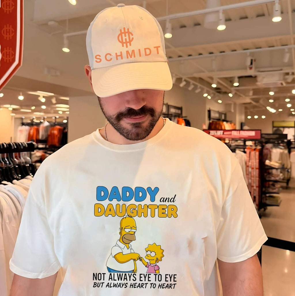 Daddy and daughter not always eye to eye but always heart to heart Simpson shirt Unisex T-shirt, Sweatshirt, Hoodie, Long Sleeve Tee - T-Shirt, Sweatshirt, Hoodie