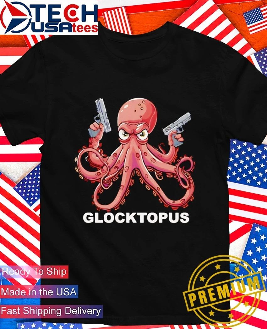 Glocktopus octopus holding gun shirt Unisex T-shirt, Sweatshirt, Hoodie, Long Sleeve Tee - T-Shirt, Sweatshirt, Hoodie