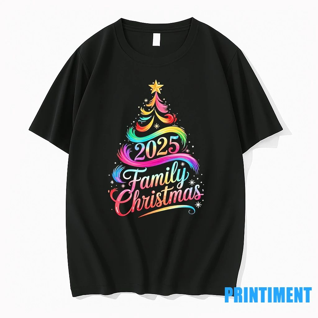 2025 Family Christmas Tree Rainbow Lights Tshirts Sweater Unisex T-shirt, Sweatshirt, Hoodie, Long Sleeve Tee - T-Shirt, Sweatshirt, Hoodie