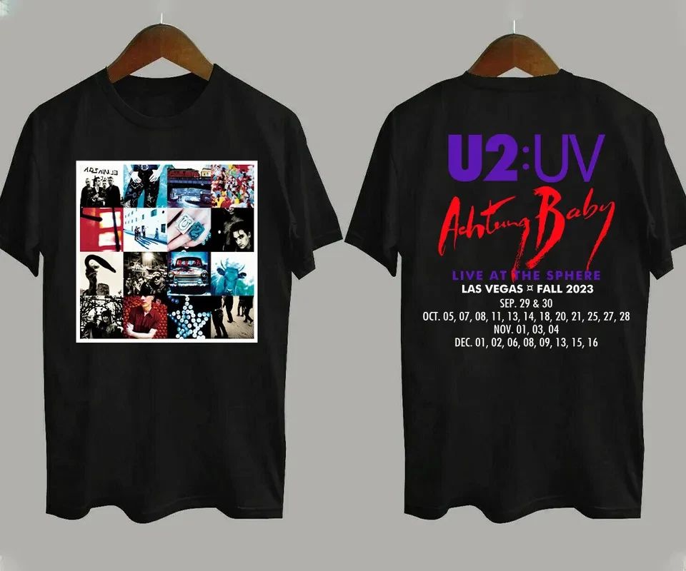 U2 Rock Band Warning Baby Live at Sphere Las Vegas Tour 2023 T-Shirt Unisex T-shirt, Sweatshirt, Hoodie, Long Sleeve Tee - T-Shirt, Sweatshirt, Hoodie
