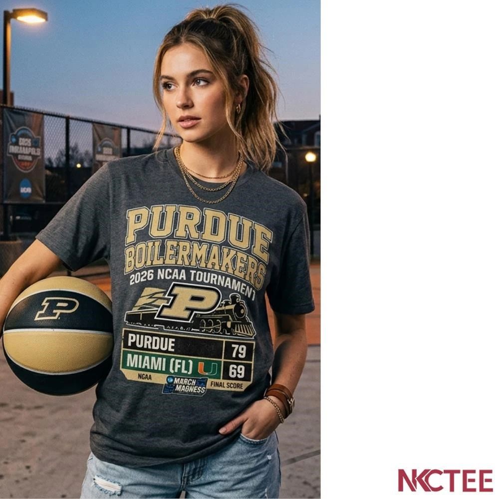 NKCtees Purdue Boilermakers 2026 NCAA Tournament 79 69 Miami basketball shirt Unisex T-shirt, Sweatshirt, Hoodie, Long Sleeve Tee - T-Shirt, Sweatshirt, Hoodie