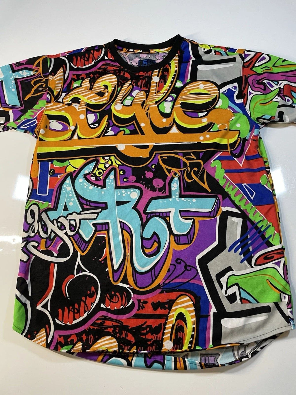 Royal Blue Label Hip Hop Graffiti Shirt Colorful Print Urban Street Art Size Med Unisex T-shirt, Sweatshirt, Hoodie, Long Sleeve Tee - T-Shirt, Sweatshirt, Hoodie