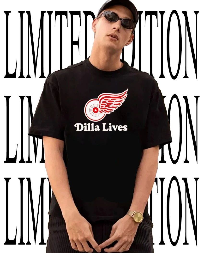 Drake wearing Dilla Lives Detroit Red Wings shirt Unisex T-shirt, Sweatshirt, Hoodie, Long Sleeve Tee - T-Shirt, Sweatshirt, Hoodie