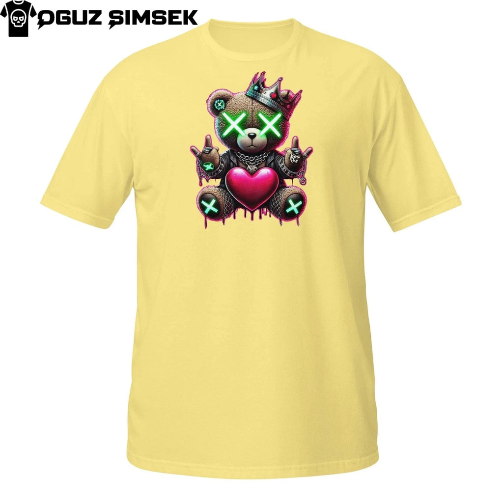 Neon Gangsta Teddy Bear T-Shirt  Urban Heart Crown Street Art Style Unisex T-shirt, Sweatshirt, Hoodie, Long Sleeve Tee - T-Shirt, Sweatshirt, Hoodie