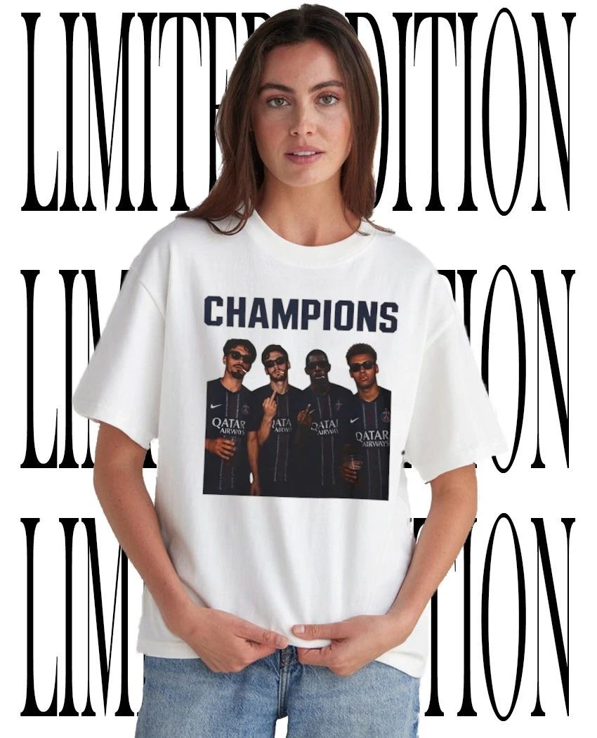 Paris Saint-Germain Celebratory Champions Middle Finger Smoking Drink T-Shirt Unisex T-shirt, Sweatshirt, Hoodie, Long Sleeve Tee - T-Shirt, Sweatshirt, Hoodie