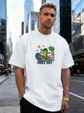 Surfing Alligator Graphic 100% Cotton Men's T-Shirt  for Daily Casual Wear Unisex T-shirt, Sweatshirt, Hoodie, Long Sleeve Tee - T-Shirt, Sweatshirt, Hoodie