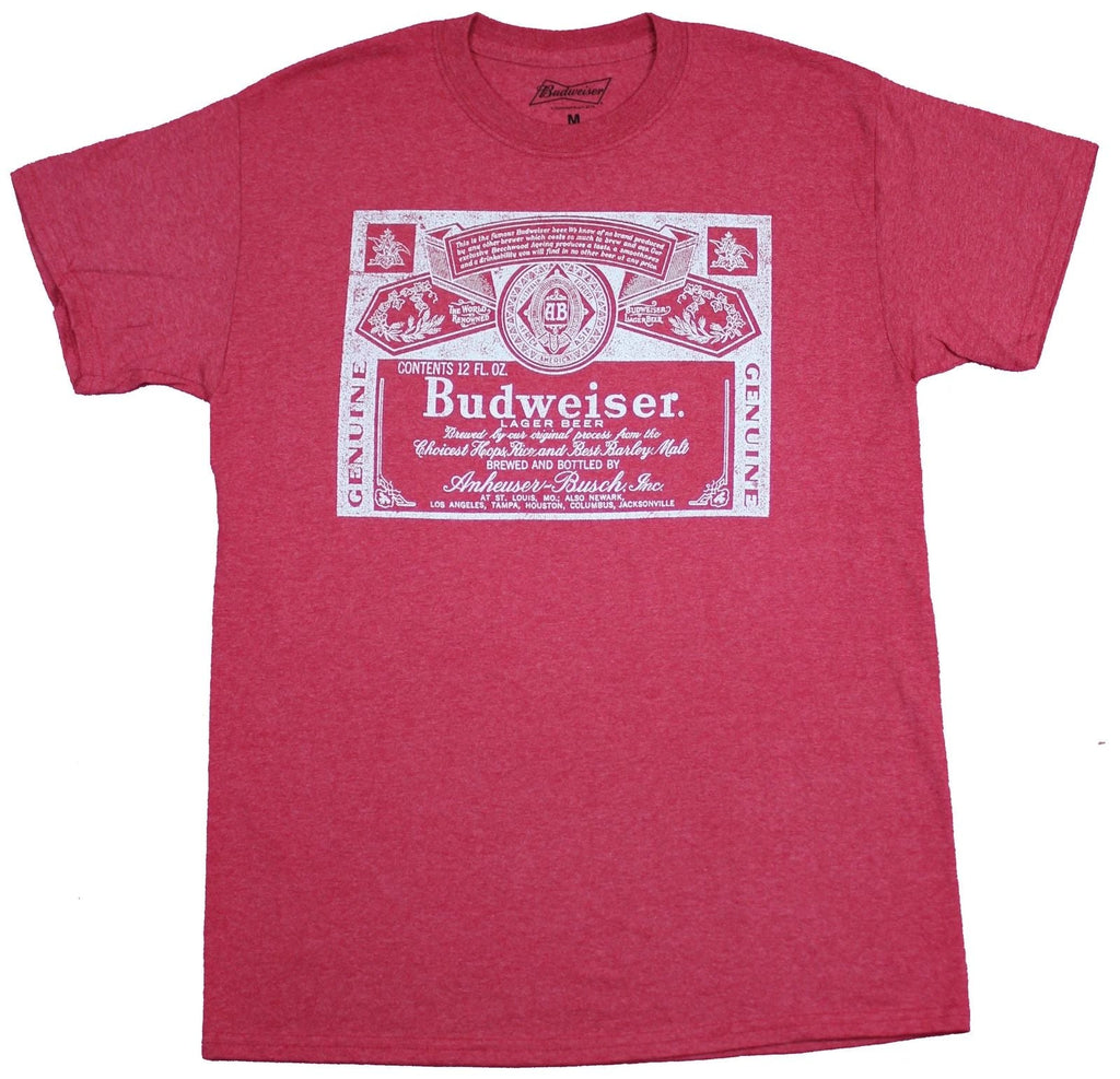 Budweiser Adult New T-Shirt  - Classic Simple White Print Bottle Label Unisex T-shirt, Sweatshirt, Hoodie, Long Sleeve Tee - T-Shirt, Sweatshirt, Hoodie