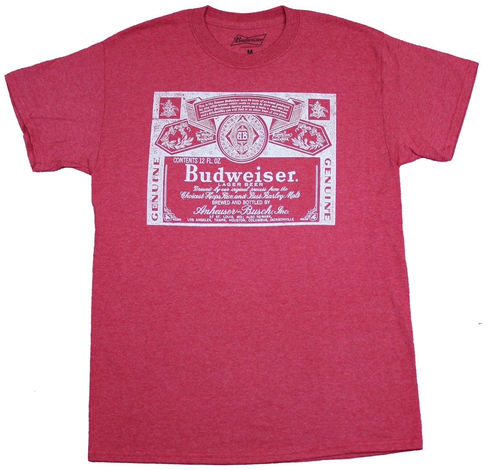 Budweiser Adult New T-Shirt  - Classic Simple White Print Bottle Label Unisex T-shirt, Sweatshirt, Hoodie, Long Sleeve Tee - T-Shirt, Sweatshirt, Hoodie
