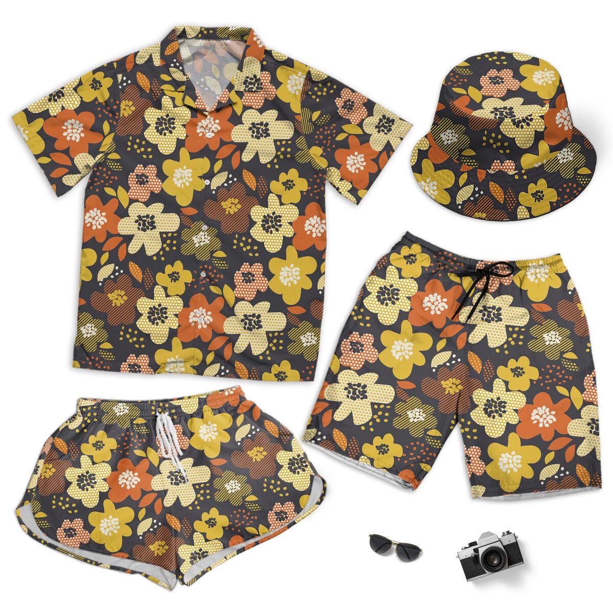 Simple Free Floral Seamless Pattern Short Beach Men Women And Hawaiian Shirt Unisex T-shirt, Sweatshirt, Hoodie, Long Sleeve Tee - T-Shirt, Sweatshirt, Hoodie