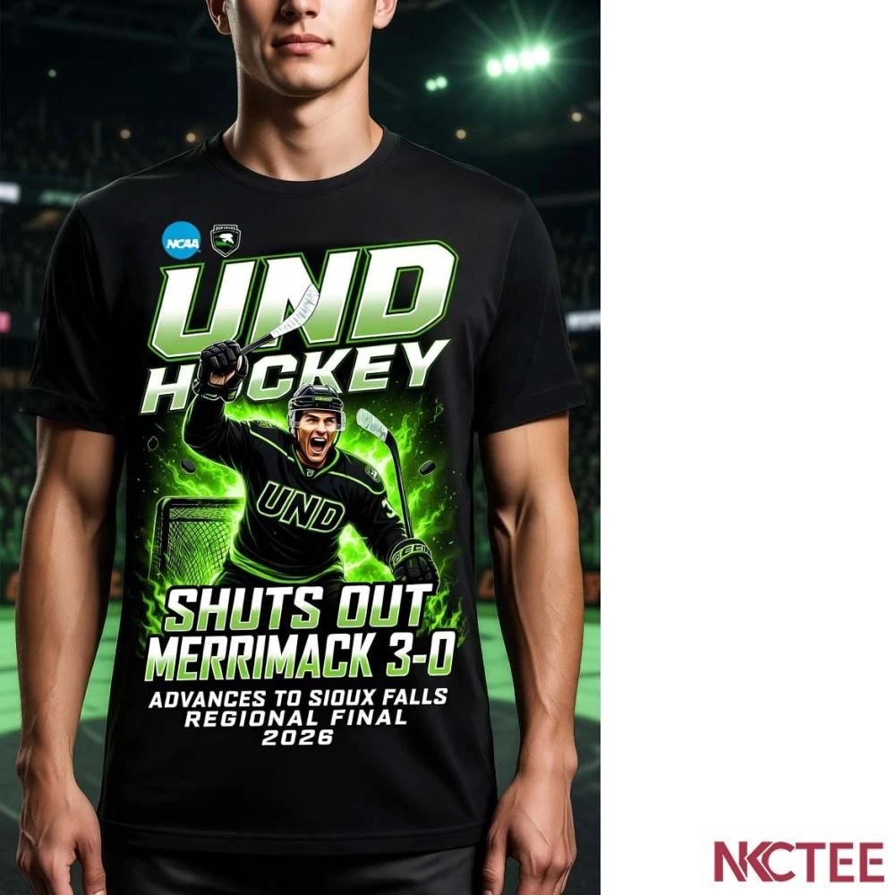 NKCtees UND Hockey Shuts Out Merrimack 3-0, Advances To Sioux Falls Regional Final 2026 NCAA shirt - T-Shirt, Sweatshirt, Hoodie