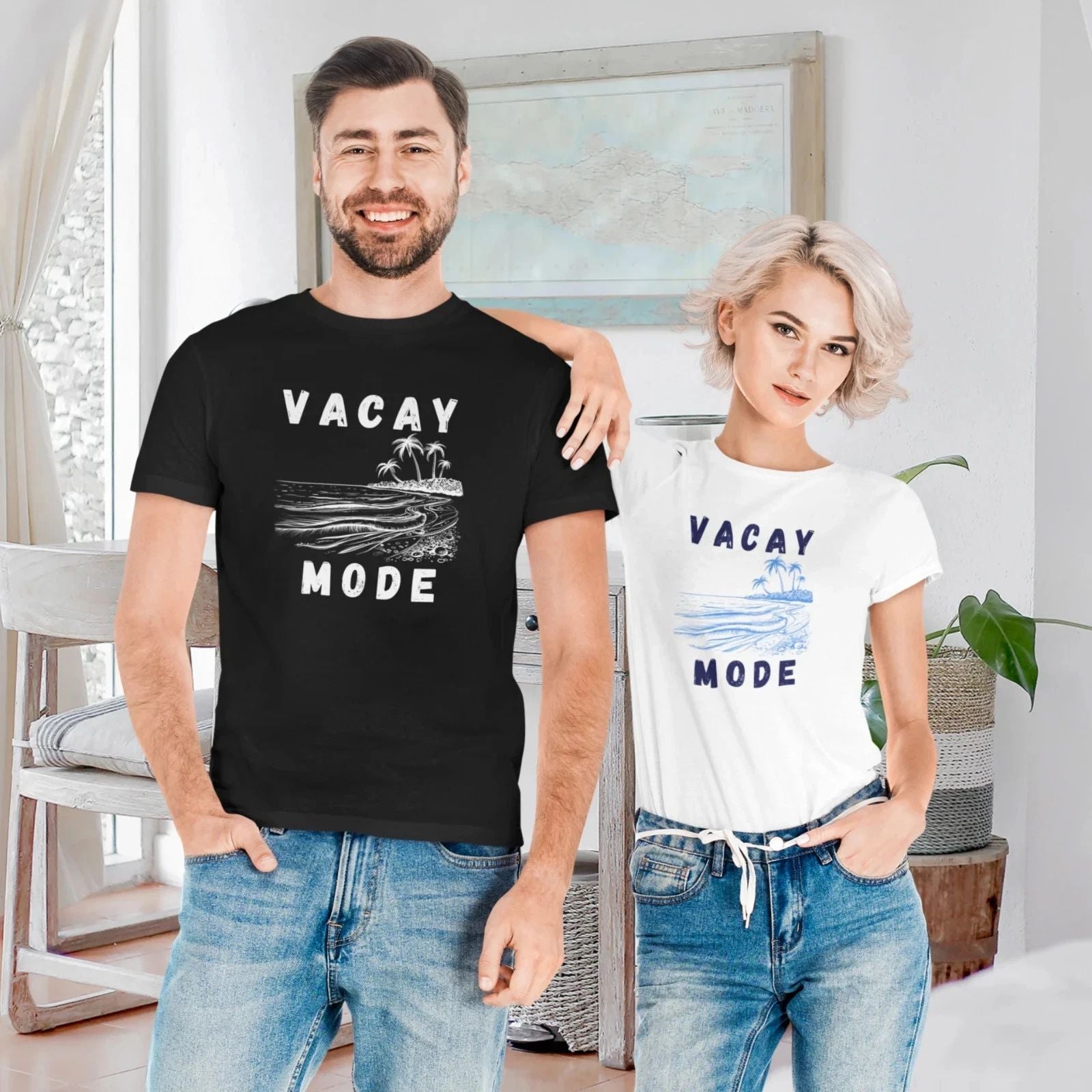 Unisex Printed Vacay Mode Summer TShirt Trendy Travel Graphic Tee for Men &women Unisex T-shirt, Sweatshirt, Hoodie, Long Sleeve Tee - T-Shirt, Sweatshirt, Hoodie