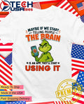 Grinch maybe if we start telling people the brain is an app theyll start using it shirt Unisex T-shirt, Sweatshirt, Hoodie, Long Sleeve Tee - T-Shirt, Sweatshirt, Hoodie