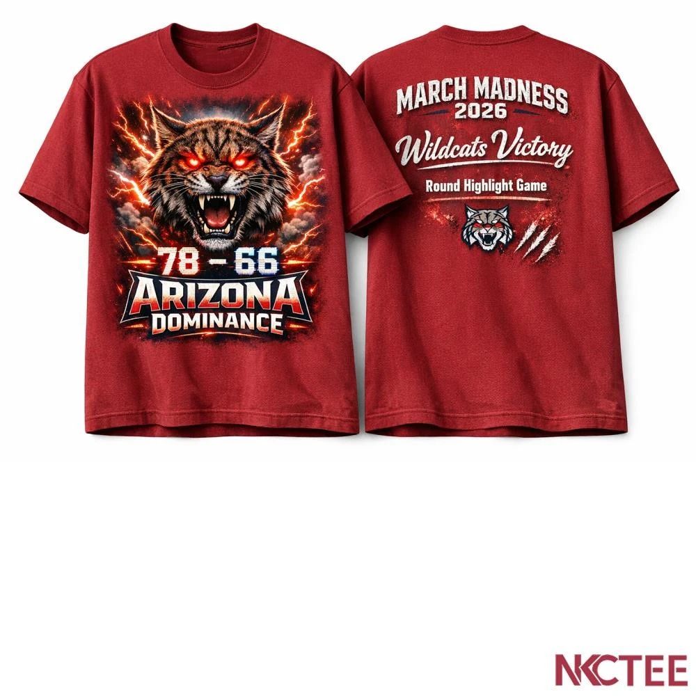 NKCtees Arizona Wildcats 7866 Victory T-Shirt 2026 NCAA Tournament March Madness Graphic Tee - T-Shirt, Sweatshirt, Hoodie