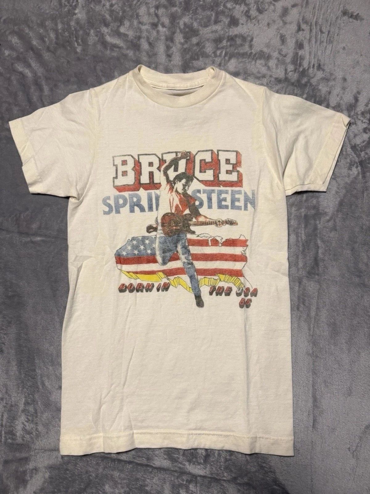 Vtg 85s Bruce Springsteen Born In The Usa Natural T-shirt Unisex S-5XL Reprint Unisex T-shirt, Sweatshirt, Hoodie, Long Sleeve Tee - T-Shirt, Sweatshirt, Hoodie